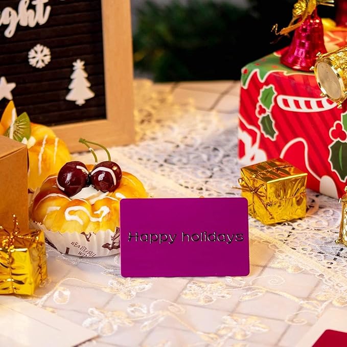 Thick Purple Aluminum Metal Business Cards Anodized Aluminum 86 X 54 X 0.8mm 15 pcs Include Protector Sleeves(Frosted)