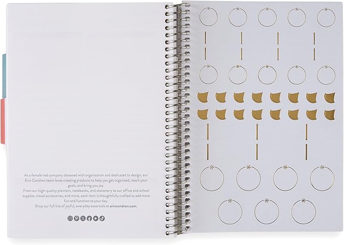 Erin Condren A5 Spiral Work Life Balance Journal | Features Pages of Thick, Bleed Resistant 80 lb. Paper to Boost Productivity