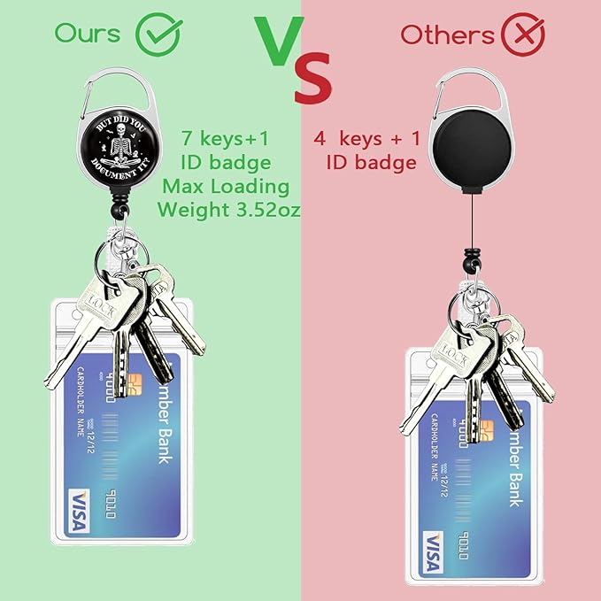 Giancomics Skeleton Skull Lanyards for Id Badges, Cute Funny ID Badge Holder with Lanyard Badge Reel Retractable, Teacher Lanyard with ID Holder Keychain Clip Name Tag ID Card Holder for Women Gift