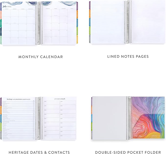 Erin Condren 12-Month Spiral Life Planner (Jan 2025 - Dec 2025) | 7x9 Weekly Planner with Monthly Calendars | Canvas Asterisk Covers, Evolve Interior, Vertical Layout, Platinum Coil