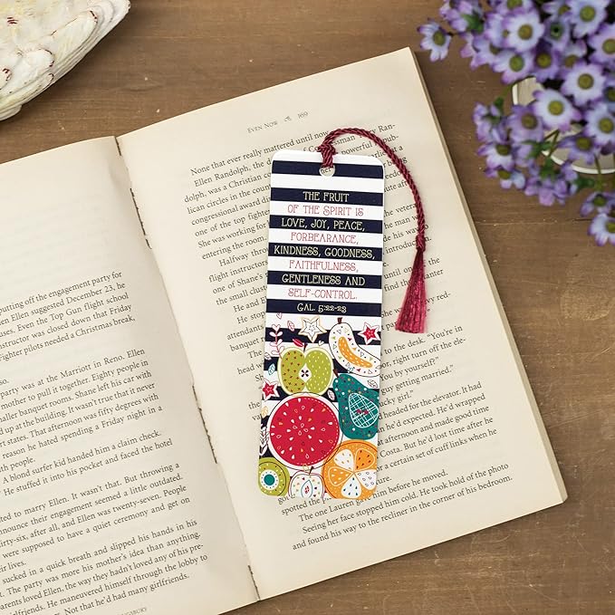 Dicksons Fruit of Spirit Joy Peace Love Joy 2 x 6 Paper Keepsake Bookmark with Tassel Pack of 12