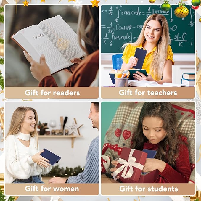 4 Pack Metal Bookmark for Reading Women, Cute Book Mark with Gift Box Stocking Stuffers Gifts for Women, Readers, Book Lovers, Adults