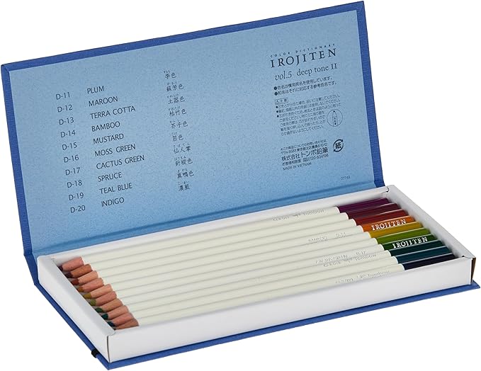 Tombow 51526 Irojiten Colored Pencil Dictionary Set, Woodlands, Set of 30. Beautifully Crafted Wax-Based Colored Pencils with Enamel Finish