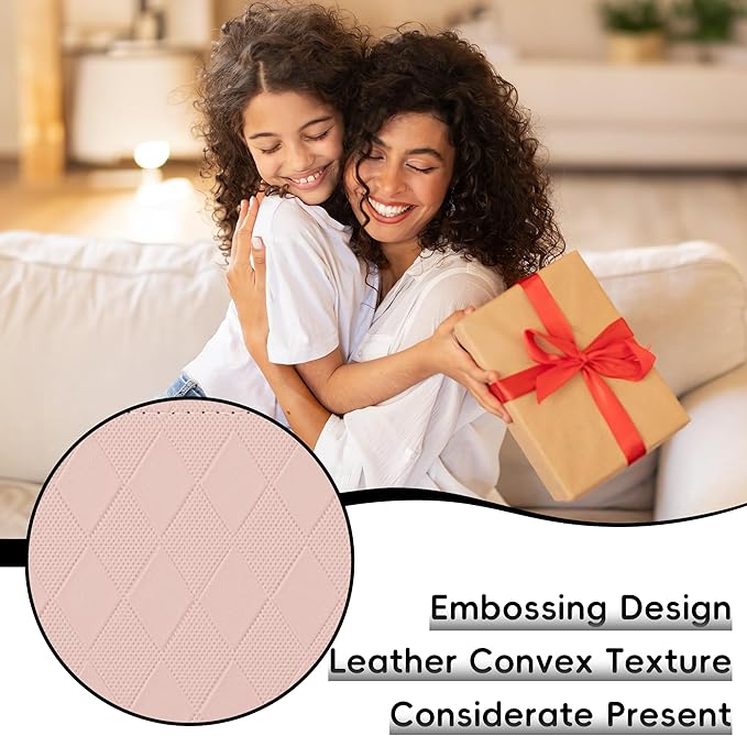 Lined Journal Notebook for Women Men, 192 Pages 100 GSM Thick Paper, Hardcover | Embossed Leather Journals for Writing, A5 College Ruled | Business, Work & School, 5.8"×8.5"(Pink)