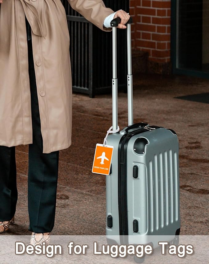 120 Pack 5 Mil Laminating Pouches with 120 Pcs Loops, Clear Luggage Tags, Bag Tags, Id Card Laminating Pouches for Traveling and Bussiness, 4.2 x 2.5 Inches