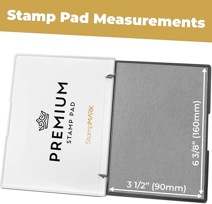 Premium Stamp Pad Large Size 3.5" x 6" - for Traditional Rubber Stamps - Felt Pad Gray Color