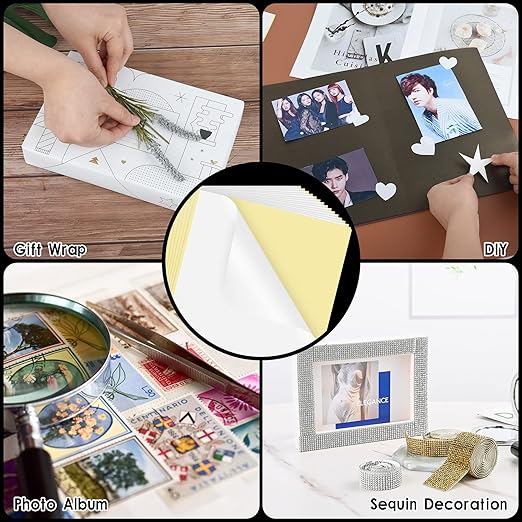 15 Sheets Double Sided Adhesive Tape, A4 Size Clear Arts Craft DIY Strong Sticky Arbitrary Cut Tape for Card Making, Home Decorative Or Office Supplies