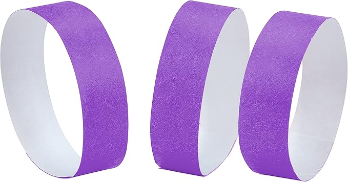 100 Pcs Wristbands, 1-100 Consecutive Numbers Waterproof Tearproof and Printable Wrist Straps Admission Bracelets Tickets (Purple)
