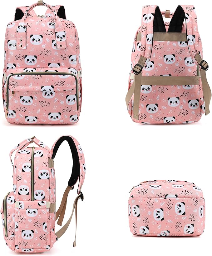 Panda Laptop Backpack College Bookbag School Backpack for Women Girls, Travel Backpack 15.6 Inch Computer Backpacks (Pink)