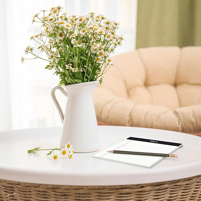 Legal Notepads 5x8, Pack of 6 - Perforated Narrow Ruled Writing Pad - Premium Thick Paper, No Ink Bleeding - Blank Legal Pads For Home, Office, School, Business - 50 Sheets Per Notebook