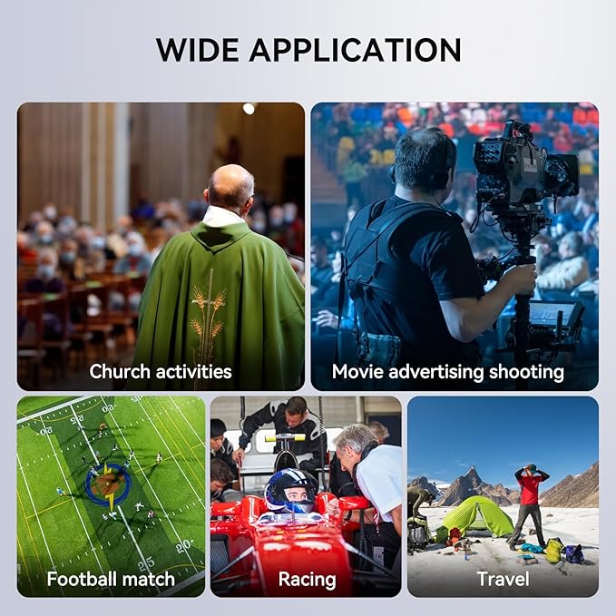 Came-TV Kuminik8 1.9GHz Wireless Intercom Headset System Noise Cancellation Zero Latency Full Duplex Team Communication with Hardcase for Church Boating TV Film Production Drone