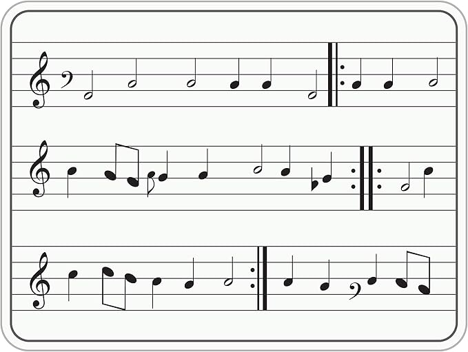 Scribbledo 10 Pack Dry Erase Music Staff Lap White Boards 9"X12" l Write Musical Notes and More Whiteboard (Double Sided) Music Classroom Supplies Must Haves Includes 10 Erasers