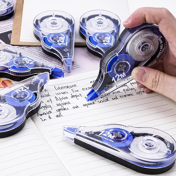 Correction Tape, 10 Pack Correction Tape Easy To Use Applicator for Instant Corrections, 39 ft Each Correction Tape for Study Supplies and Office Products (Blue)