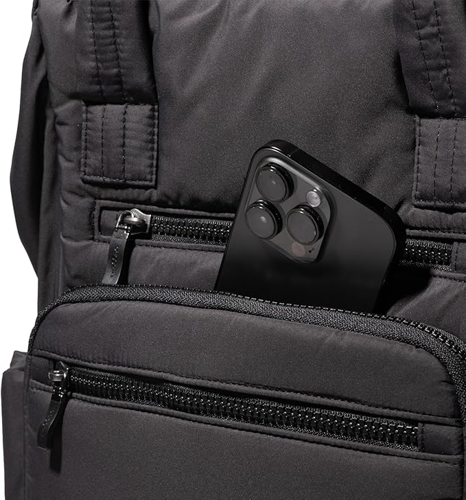 Baggallini Chelsea Laptop Backpack, Black Puff