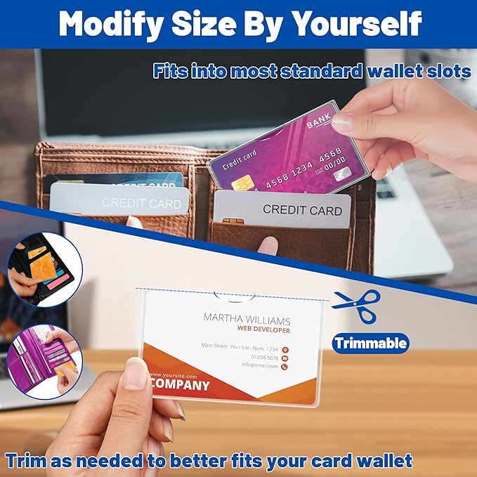 10 Pack Social Security Card Protector Sleeves, Ultra Clear & Durable 31Mil Waterproof SSN/New Medicare/Credit Card Holder, Soft ID/Debit/Credit Card Covers