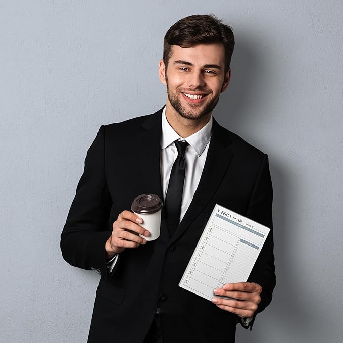 Dunwell Weekly Planner Pads 5.5x8.5, 2-Pack, Each with 54 Tear-Off Pages, Small To Do List Planner, Weekly Schedule Planner Pad, Undated Weekly Planning Desk Pad with To Do List, Goals, Notes