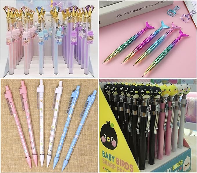 12 Cute Kawaii Mechanical Pencils With Erasers And Leading Refills Style Mixed