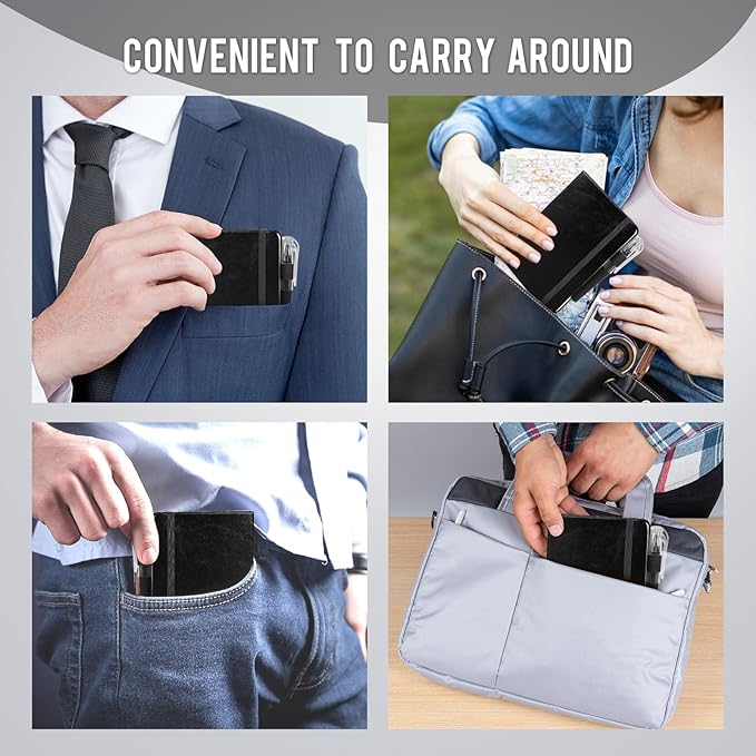 Small Notebook College Ruled 12 Pack (Black) 3.7x5.7 in Pocket Notebook Bulk Journaling Notebooks Mini Hardcover Lined Note Pads with Pens for Work Business Travel and Office Supplies