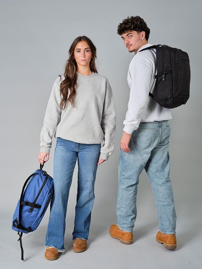 Varietyathletics 19" Laptop Backpack and Organizer Case Set USB Headset Port Anti-Theft Waterproof Travel Work College (Cadet blue)