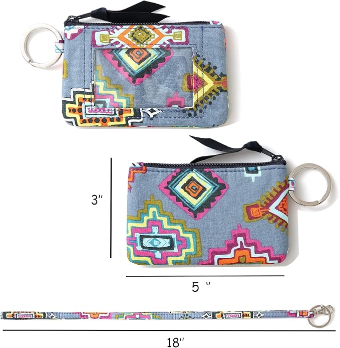 WONDERFUL FLOWER Lanyard Wallet, ID Holder with Lanyard, ID Wallet with Lanyard, Keychain Wallet for Women