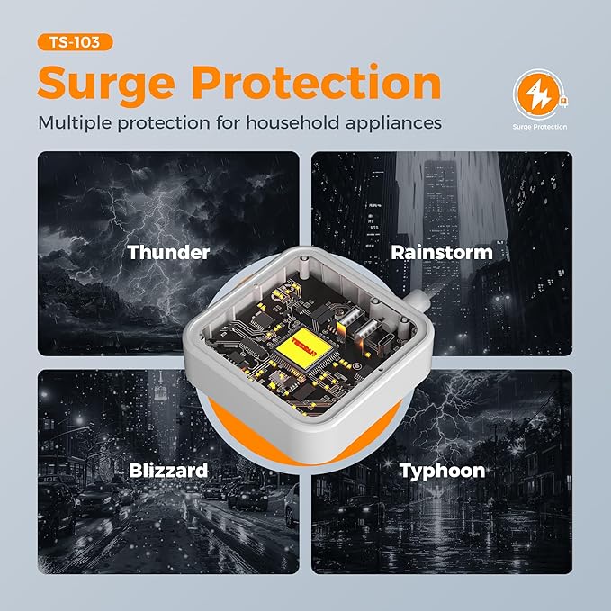 Ultra Thin Flat Extension Cord 5 FT, TESSAN Slim Power Strip with USB Ports (1 USB C), Surge Protector Flat Plug Wall Charger with 3 Outlets for Office, School, Dorm Room Essentials