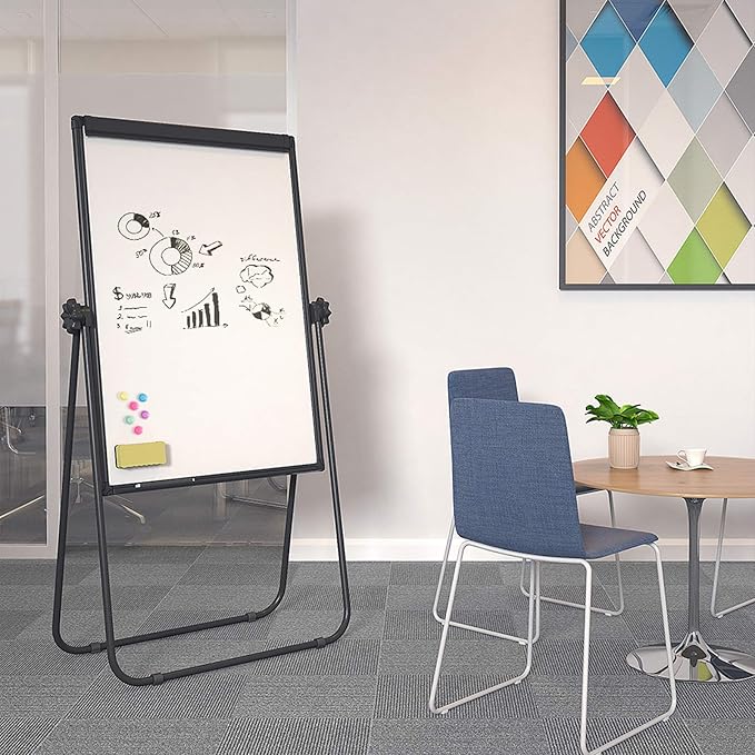Stand White Board - 40x28 Magnetic Dry Erase Board Flipchart Board Double Sided Easel Board Portable Whiteboard for Classroom Home, Office Supplies