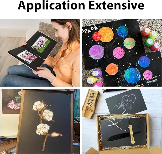 100 Sheets Black Cardstock 11” x 17”, 92lb/250gsm Card Stock, Thick Card Stock Paper, Heavy Cardstock Paper for Printer, Resume, Scrapbooks, Art, Crafts, Business Cards