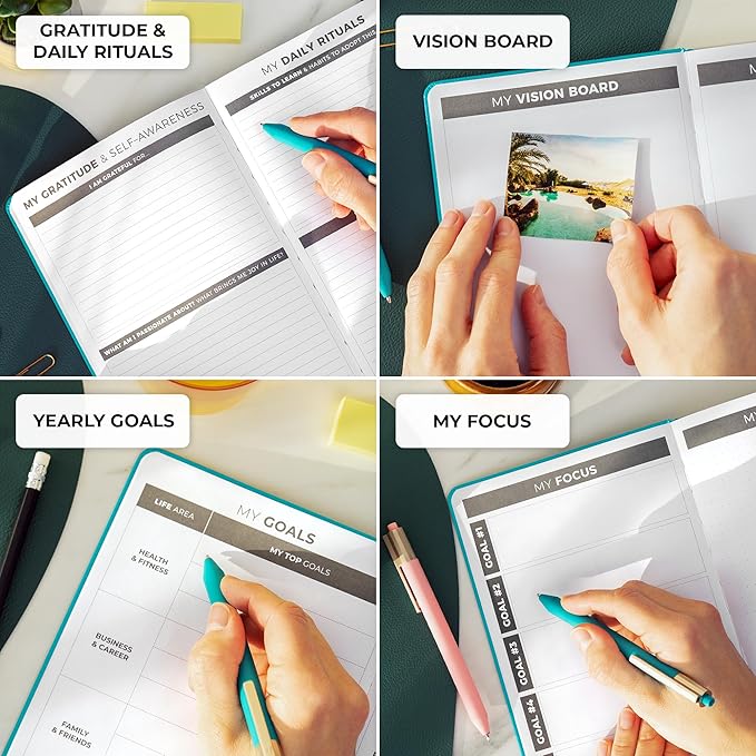 Clever Fox Daily Planner – Undated Planning Notebook with Hourly Schedule & to-Do List – Personal Day Task & Work Organizer, 6 Months (Turquoise)