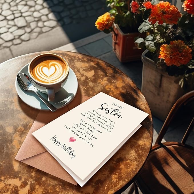 Funny Birthday Card for My Sister, Sister Is The Best Gift In My Life, Birthday Card for Sister, Universal Birthday Wishes, Timeless Family Message, Suitable for All Occasions