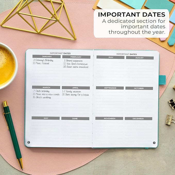 Clever Fox Address Book with alphabetic tabs - PU Leather Telephone and Address Book for Keeping Contacts Safe, Contact Organizer Journal, Medium Size (5.3″ x 7.7″) Hardcover, Aquamarine