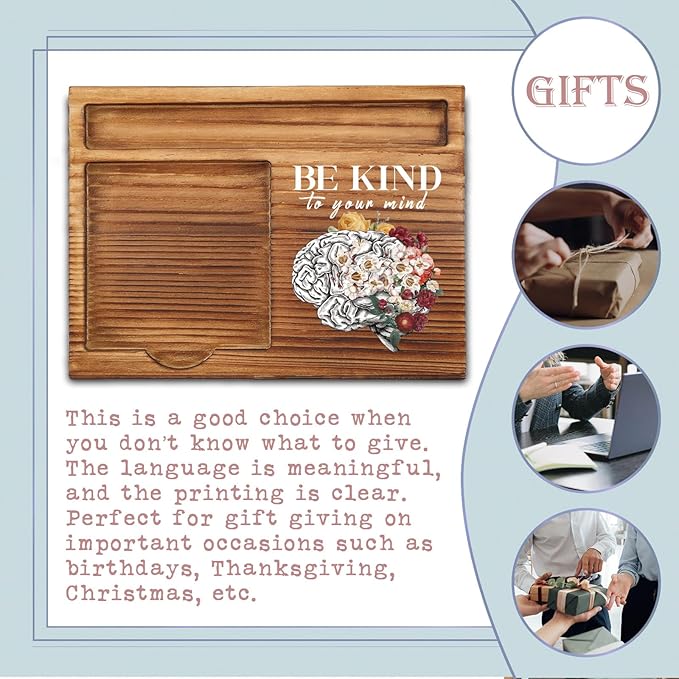 Be Kind to Your Mind Mental Health Sticky Note Holder Gifts for Therapy Therapist School Counselor Women Men Psychologist Self Care CBT Self-Stick Note Pad Holders ZSS33