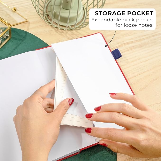 Clever Fox Dotted Journal 2.0 – Compact Planning and Sketching Dot Grid Notebook 120 GSM Thick, No-Bleed Paper – Planner with Pen Loop, Pocket, Ribbons, Stickers A5 - Wine Red