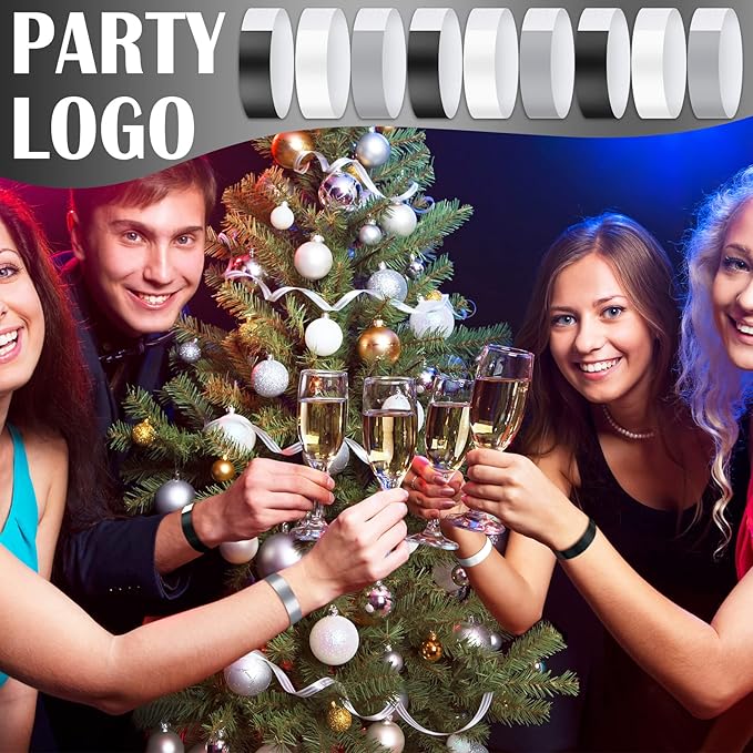 Epakh 600 Pcs Paper Wristbands Neon Wrist Bands Waterproof Handbands for Events Lightweight Concert Wristbands Neon Colored Adhesive Wrist Band for Party