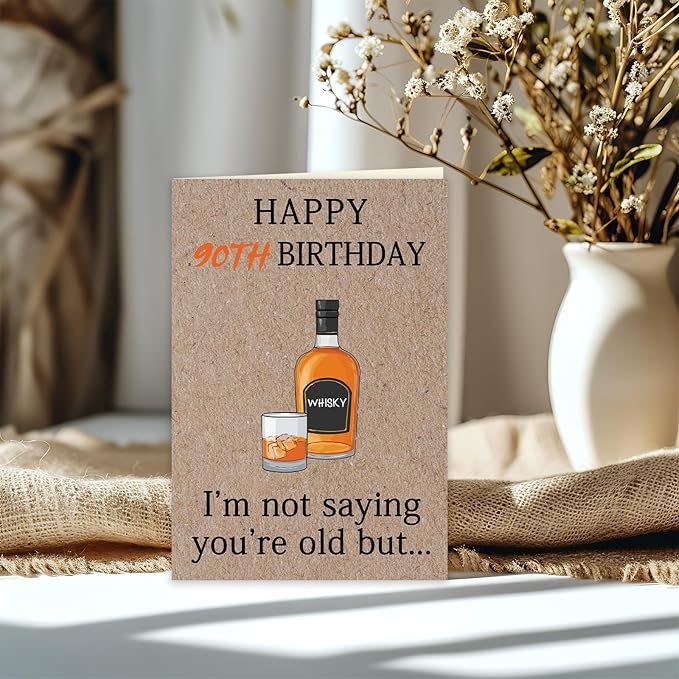 Happy 90th Birthday Gifts for Men Women, Funny 90th Birthday Cards Decorations for Grandma Grandpa, Gifts for 90 Year Old Grandparents