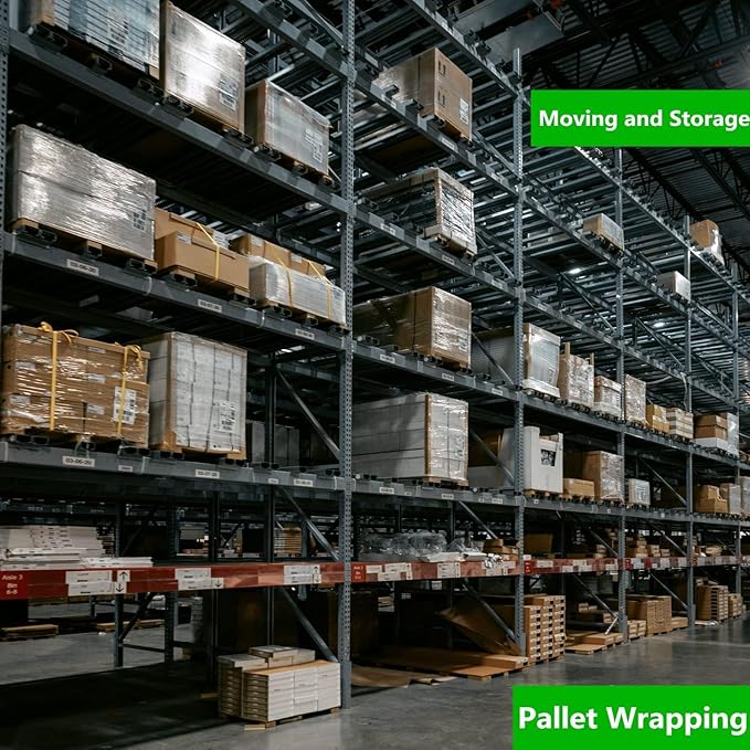 CHUANGSEED Stretch Film 12 in x 1000 ft Moving Wrapping Plastic Shrink Film Strength Stretch 80 Gauge Durable Industrial Strength,Clear,4 Pack