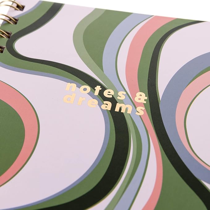 Graphique Hardbound Spiral Journal | Groovy Notes Design | Premium Paper | Notebook | Diary | Lists | Record Month and Date | Great Gift | 160 Ruled Pages | 6.25” x 8.25”