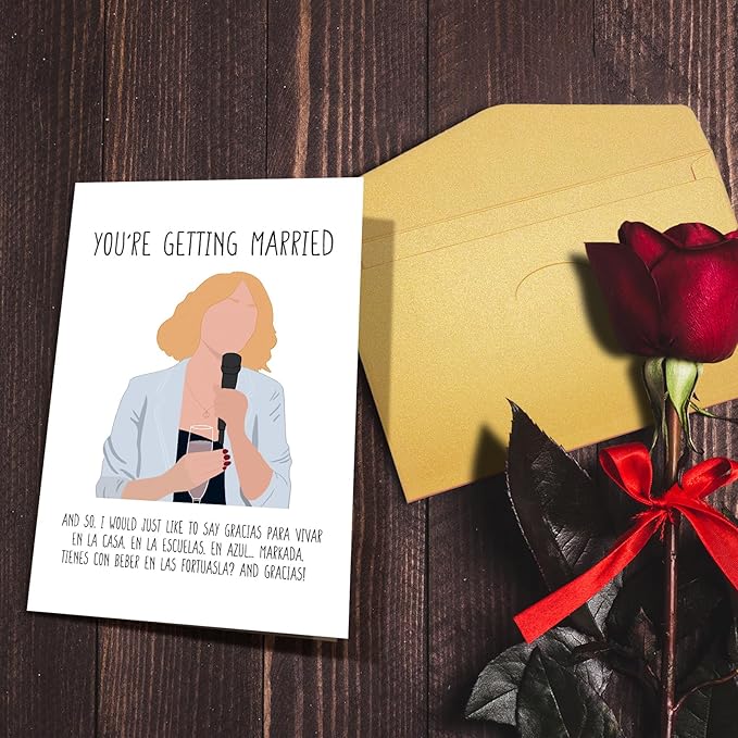 Nchigedy Wedding Thank You Card, Smooth Heavy Card Stock, Gold Envelope