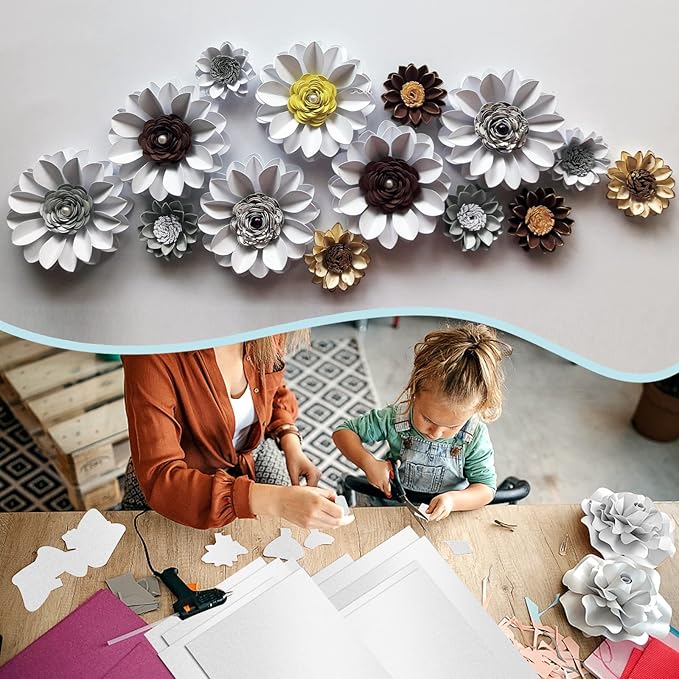 24 Sheets Silver Shimmer Cardstock 8.5 x 11 Metallic Paper, Goefun 80lb Card Stock Printer Paper for Invitations, Crafts, DIY Cards,Graduations