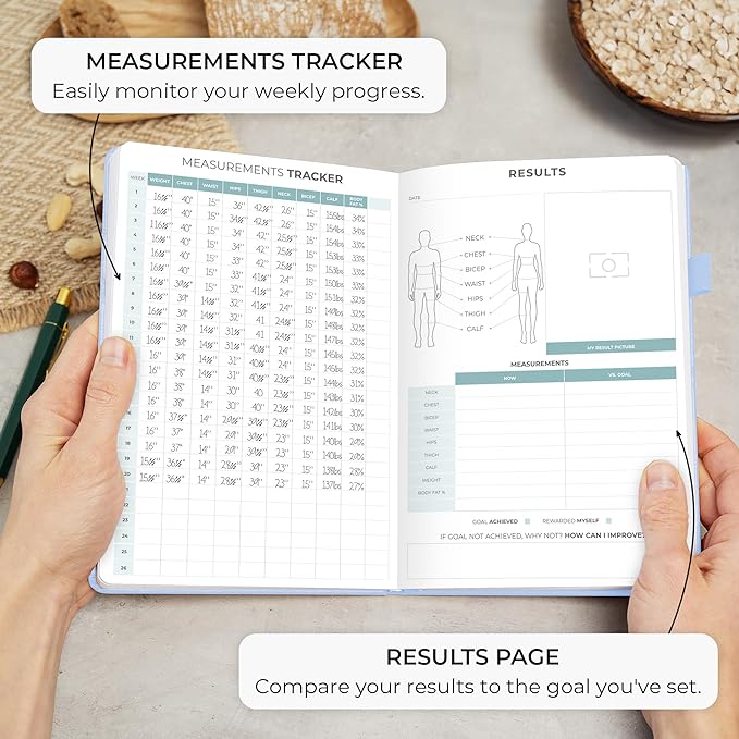 Clever Fox Food Journal - Daily Food Diary, Meal Planner to Track Calories & Nutrients, Weight Tracker Notebook, A5 (Light Blue)
