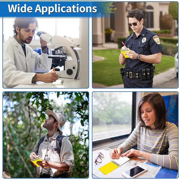 3 Pack Waterproof Notebook, 3 x 5 Pocket Notepad, All Weather Small Pocket Notebook Stone Paper, Mini Spiral Notepad Police Notepad 100 Lined Pages for Outdoor Office