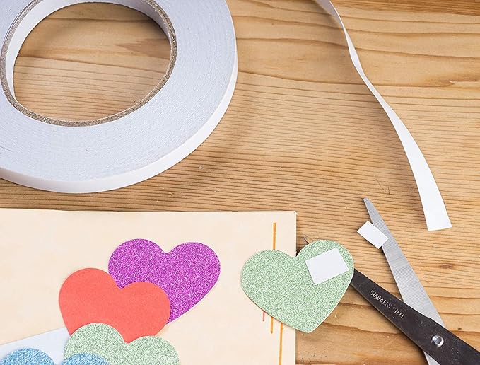 Ultra Thin Double Sided Adhesive Tape (1/2 Inches 55 Yards) Lasting, Acid Free & Heat Resistant for Gifts, Photos, Scrapbooking, Documents, Wallpaper, Crafts, Card and Boxes