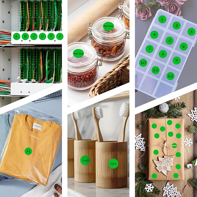 PARLAIM 10 Rolls 3/4" Dot Stickers, 10000 Pack Round Color-Code Circle Labels, Green Sticker for Color Coding