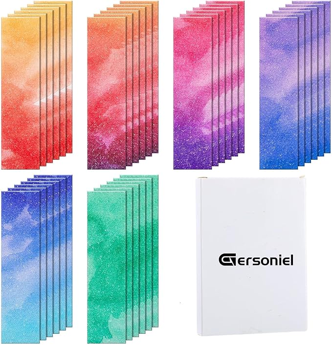 36 Pieces Anxiety Sensory Stickers Cute Fidget Textured Strips Toys Anti Stress Tactile Rough Sensory Calm Textured Strips Adhesives Anxiety Relief for Adults Teens Desk Classroom (Watercolor Style)