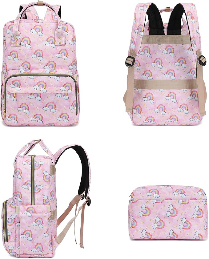 Rainbow Laptop Backpack College Bookbag School Backpack for Women Girls, Travel Backpack 15.6 Inch Computer Backpacks