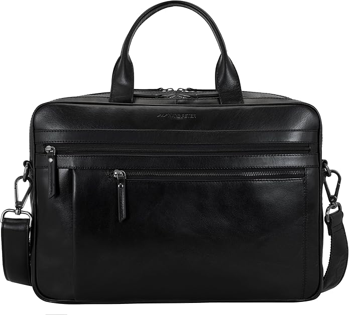 Marc Peter Laptop Bag Los Angeles I Leather Shoulder bag for 15.6 inch Laptop I Briefcase for men and women