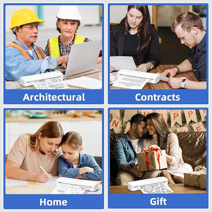 Phomemo M834 Ultra Portable Printer,(Upgraded) Wireless Bluetooth Thermal Printer 8.5" x 11"&A4, Compatible with iOS, Android & PC, Inkless Printer for Travel, Office, School,Home