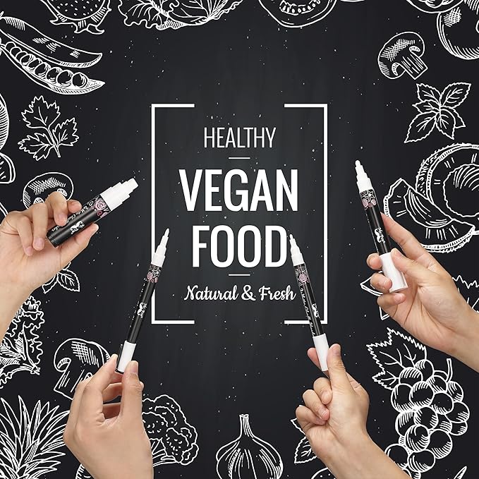 Mr. Pen- White Chalk Markers, 4 pcs, Assorted Size, Chalk Marker, Chalk Pen, Liquid Chalk Marker, Chalk Markers White, White Chalk Pen, Chalkboard Marker, White Chalkboard Marker, Chalkboard Pen