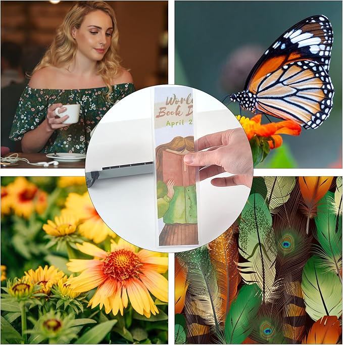 100Pieces Bookmark Laminating Pouches 2 * 8inch Hot Laminator Sleeves 5 Mil Compatible with Most Pouch Laminating Machines for Book Lovers Nature Lovers
