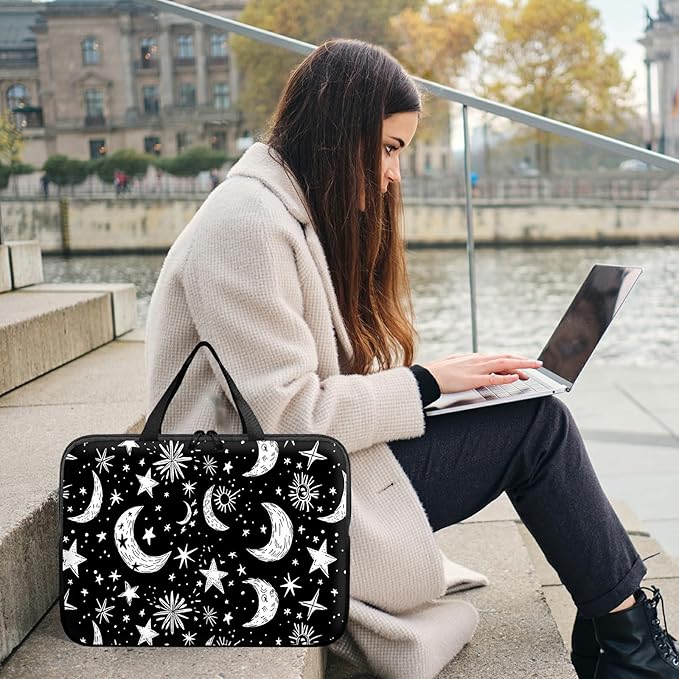 Universal Tablet Laptop Sleeve Case 10 inch, Moons Stars Slim Carrying Case Durable Handbag Travel Laptop Bag for 7 to 10-inch Laptops/Notebook/Kids Tablet/ipad/eBook Readers