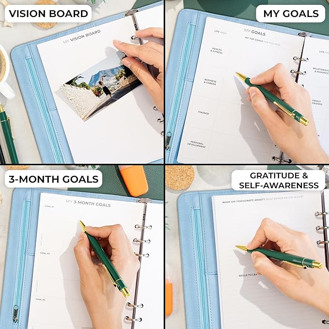 Clever Fox Weekly Planner Binder – Goal Setting Planner for Time Management & Weekly Tasks – Work & Life Organizer with to Do List & Habit Tracker – Undated, 7″ x 9″ Hardcover (Periwinkle)